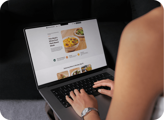 Using laptop to order meals
