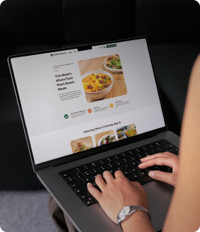 Using laptop to order meals